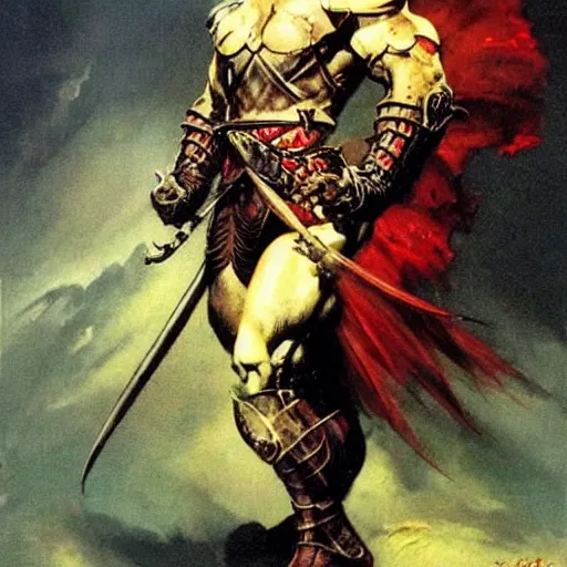 Prompt: knight by Frank Frazetta,fantasy artwork,bold,striking,high quality!!!!!,masterpiece!!!!