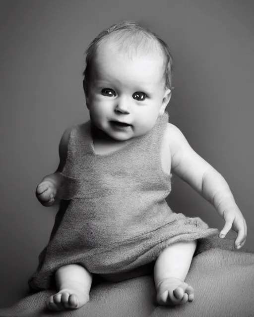 Prompt: annie leibovitz headshots of an adorable infant humanoid rabbit hybrid creature, 5 0 mm soft focus