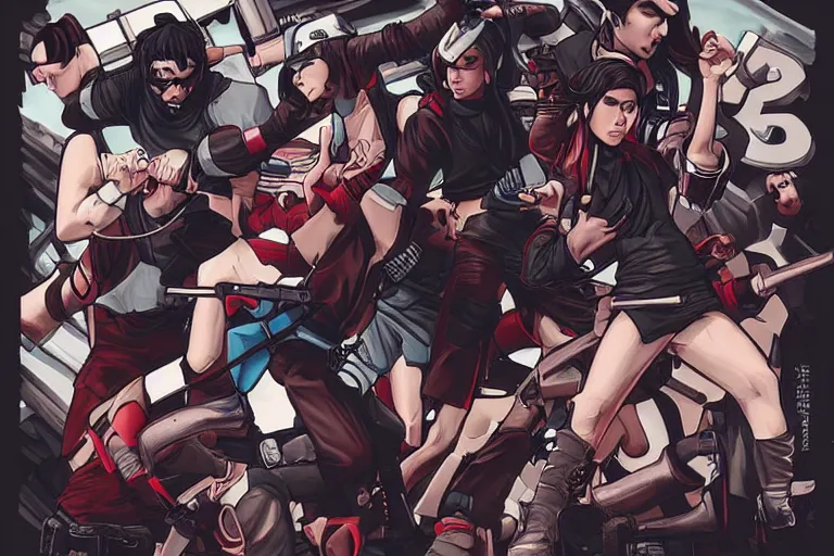 Image similar to revolution. action. atari teenage riot. imagined by artgerm.