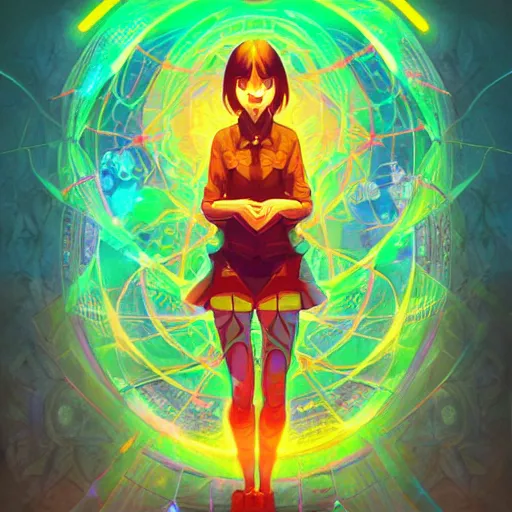 Image similar to skill magic geek inside matrix deepdream radiating a glowing aura stuff loot legends stylized digital illustration video game icon artstation lois van baarle, ilya kuvshinov, rossdraws,