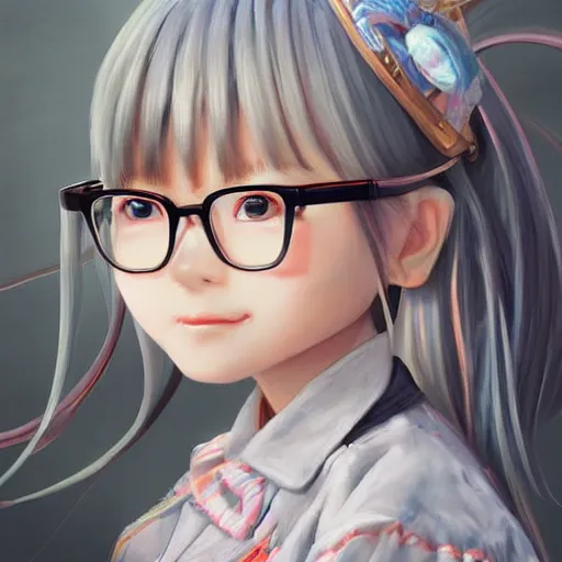 Prompt: dynamic composition, motion, ultra-detailed, incredibly detailed, a lot of details, amazing fine details and brush strokes, colorful and grayish palette, smooth, HD semirealistic anime CG concept art digital painting, watercolor oil painting of a cute schoolgirl wearing glasses, by a Chinese artist at ArtStation, by Huang Guangjian, Fenghua Zhong, Ruan Jia, Xin Jin and Wei Chang. Realistic artwork of a Chinese videogame, gradients, gentle an harmonic grayish colors.