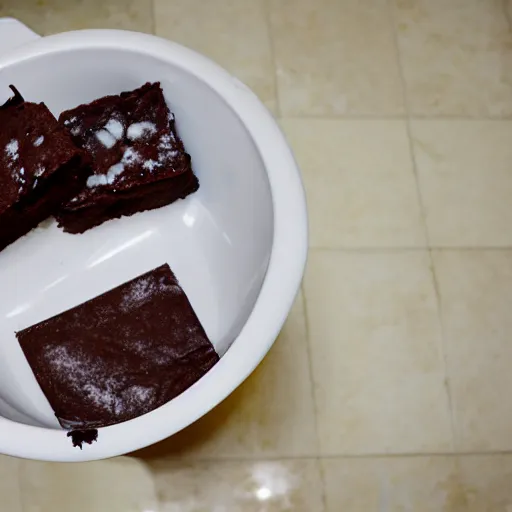 Image similar to toilet filled with brownies