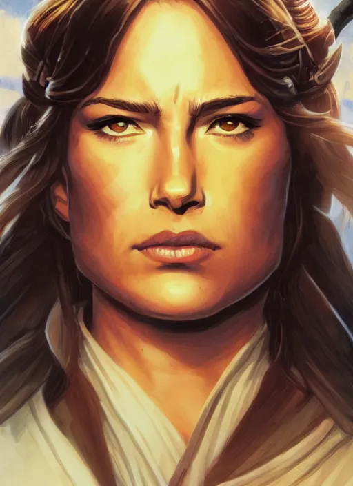 Image similar to jaina solo's face, jedi from star wars legends books, star wars portrait by tsuyoshi nagano cover art japanese