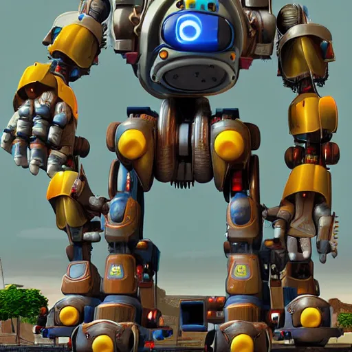 Prompt: precusor robot in haven city from jak 2, highly detailed, photorealistic
