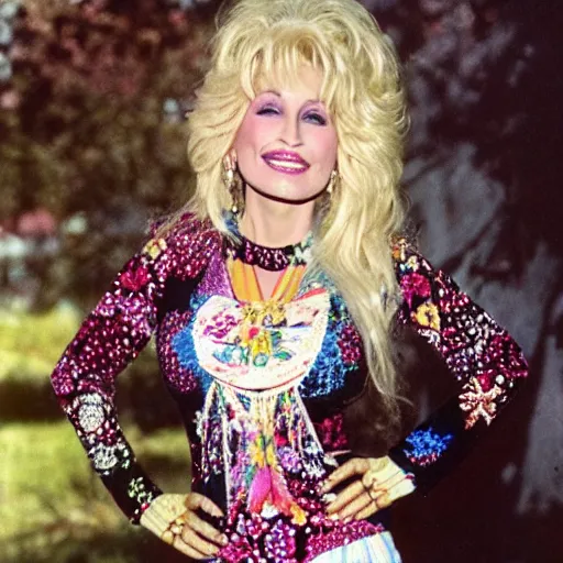 Prompt: hippie Dolly Parton