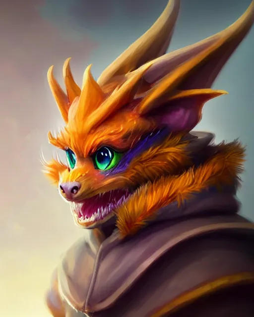 Image similar to character concept art of a cute young male anthropomorphic colorful furry dragon | | cute - fine - face, pretty face, key visual, realistic shaded perfect face, fine details by stanley artgerm lau, wlop, rossdraws, james jean, andrei riabovitchev, marc simonetti, and sakimichan, trending on artstation