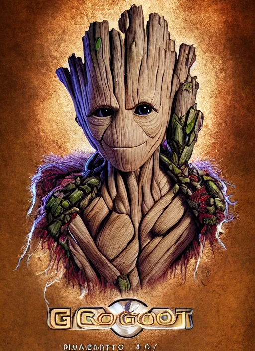 Prompt: a senior portrait of groot