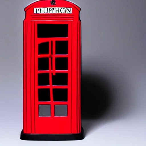 Image similar to bottle of perfume in the shape of london's phone booth