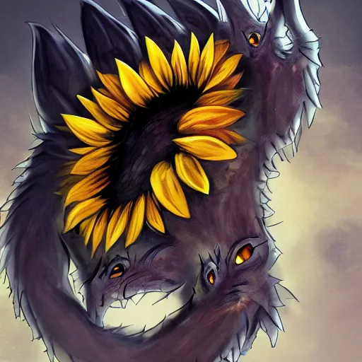 Prompt: Sunflower goblin monster, semi realistic, anime art style, trending on art station