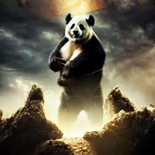 Prompt: panda apocalypse, 8k, epic, dramatic lighting, award-winning