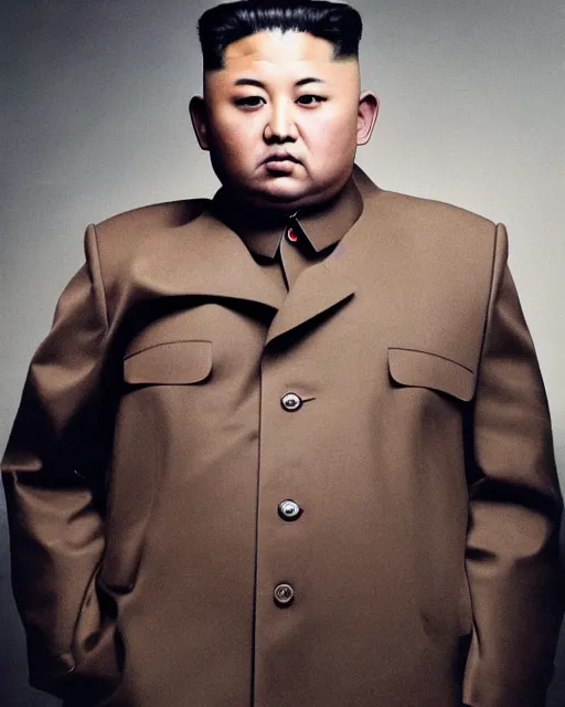 Prompt: portrait photo of kim jong un kardashian taken by annie leibovitz