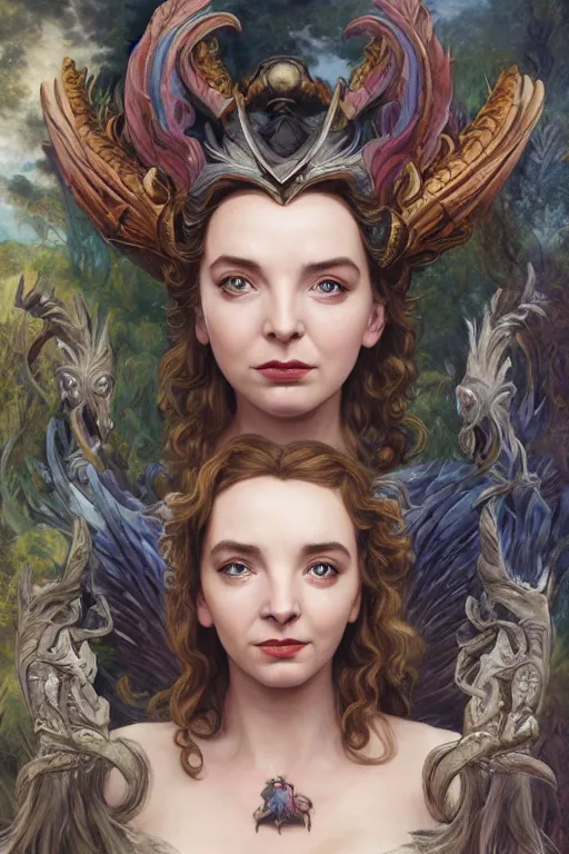 Image similar to A fantasy comic book style portrait painting of a hybrid Jodie Comer, Anya_Taylor-Joy, as a Mystical Valkyrie, Reptilian-Anubis Atlantean Warrior, François Boucher, Oil Painting, unreal 5, DAZ, hyperrealistic, octane render, Regal, Refined, Detailed Digital Art, RPG portrait, William-Adolphe Bouguereau, Michael Cheval, Walt Disney (1937), Steampunk, dynamic lighting, Highly Detailed, Cinematic Lighting, Unreal Engine, 8k, HD