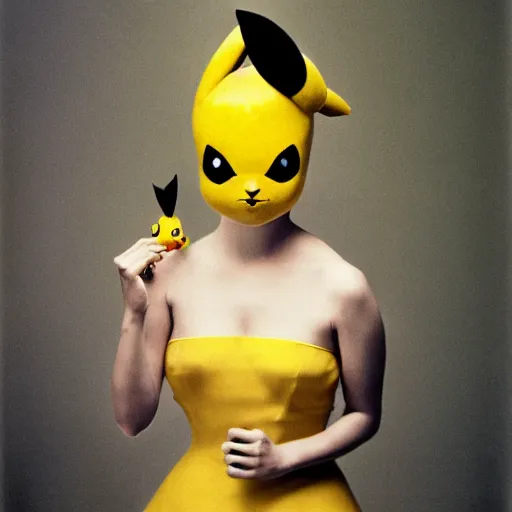 Prompt: elegant woman dressed up as pikachu, art photo by Annie Liebovitz and Frantisek Drtikol, digital photo, clean, sharp, smooth, glossy photo