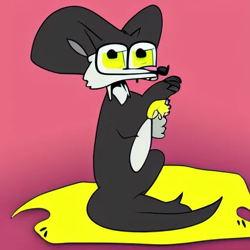 Image similar to a marten animal cartoon character, day of the tentacle style