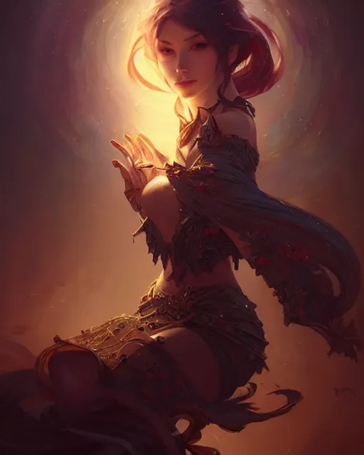 Image similar to art by ross tran, deep focus, d & d, dark fantasy, intricate, elegant, highly detailed, digital painting, artstation, concept art, matte, sharp focus, illustration, hearthstone, art by artgerm and greg rutkowski and alphonse mucha