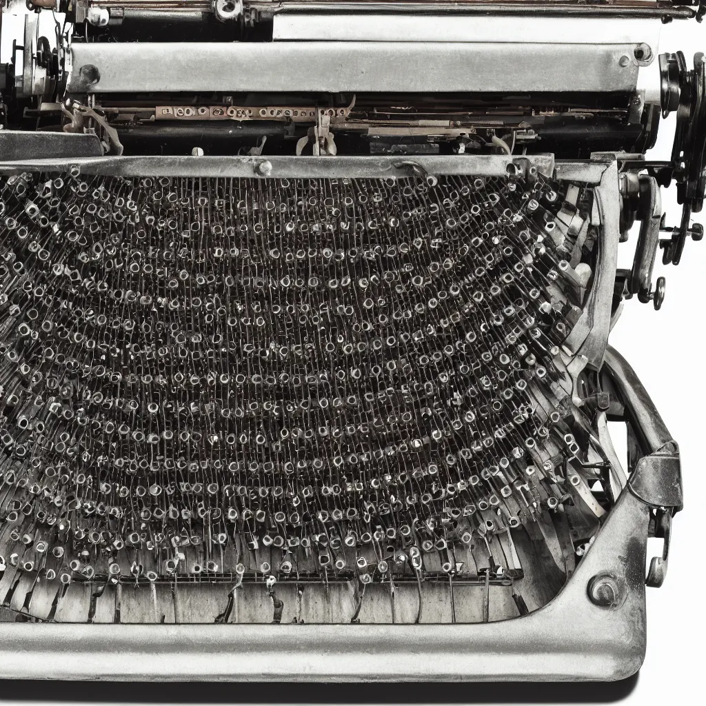 Prompt: product photo of a typewriter designed by hr giger