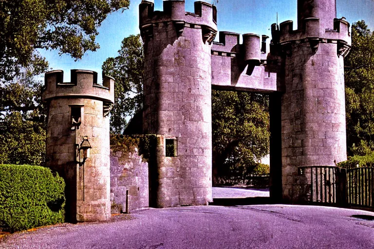 Image similar to 1950s castle gate with drawbridge muted colors. by Keith Parkinson