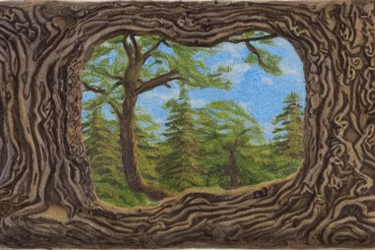 Prompt: runestone, nature, trees, focused, centered, very detailed, norse, oil painting