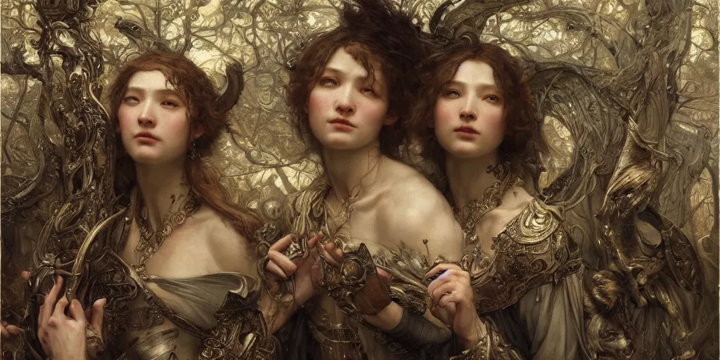 Prompt: masterpiece inchoate sybaritic salve Reginae, masterpiece by Edgar Maxence and Ross Tran and Michael Whelan and Caravaggio artistic, intricate drawing, realistic fantasy, extremely detailed and beautiful aesthetic celtic face, establishing shot, 8k resolution, dramatic lighting