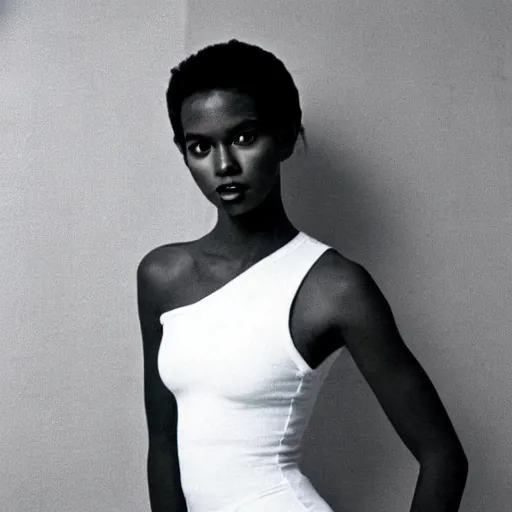 Prompt: aesthetic photo of a beautiful 1 9 8 7 black young female model, trending on pinterest