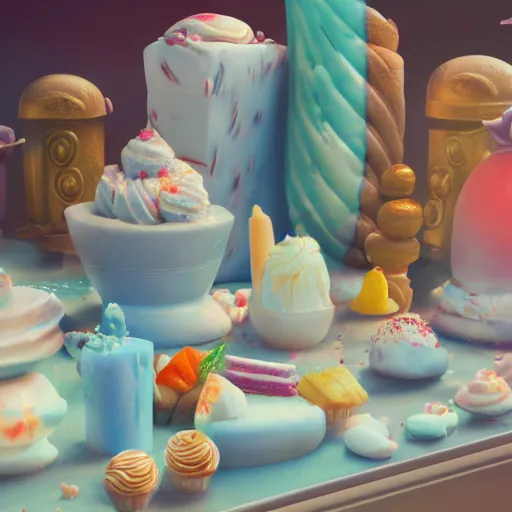 Image similar to god of sweets, highly detailed, 8k resolution, raytracing, soft light, digital painting,