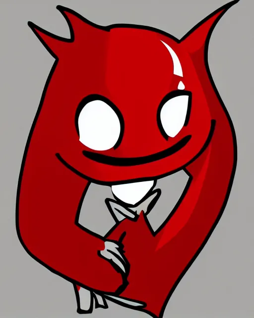 Image similar to 2 d logo, cute red bat that is crying, line art