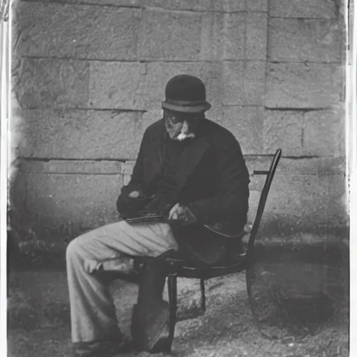 Image similar to man in 1 9 2 0 on iphone, black and white photograph