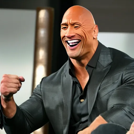 Image similar to Dwayne the rock Johnson laughing