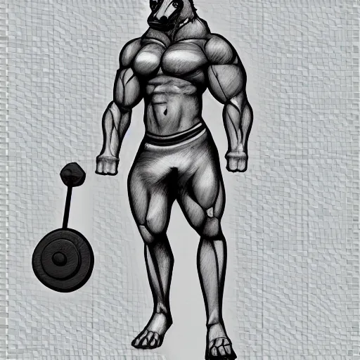 hand drawn cartoon illustration of an anime fitness muscle boy ilustração  do Stock