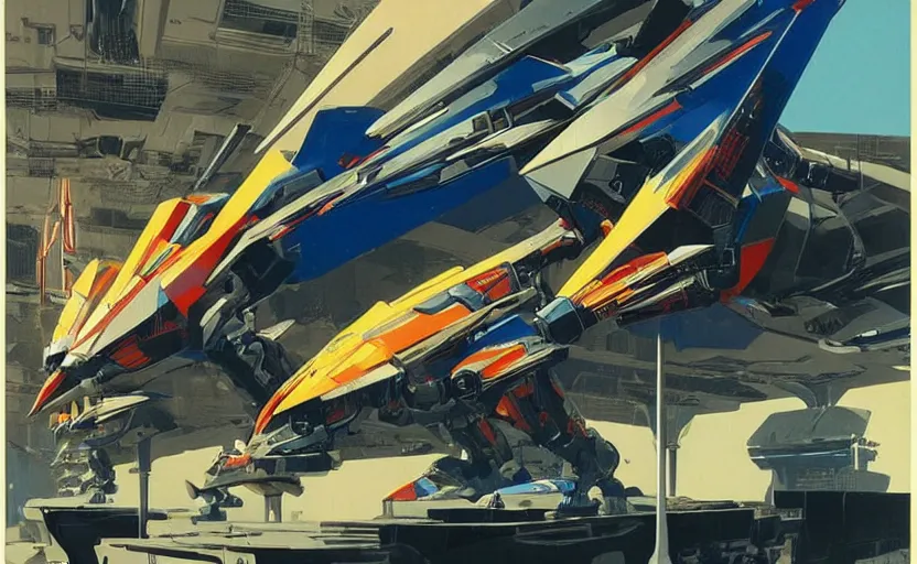 Prompt: way too many giant robot birds, art by syd mead, extremely detailed, high quality,