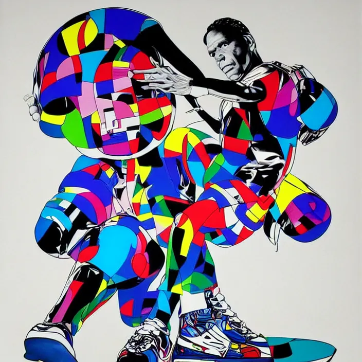 Image similar to futuristic sneakers in jeff koons hip hop bauhaus style, highly detailed, hyper realistic, art by todd mcfarlane