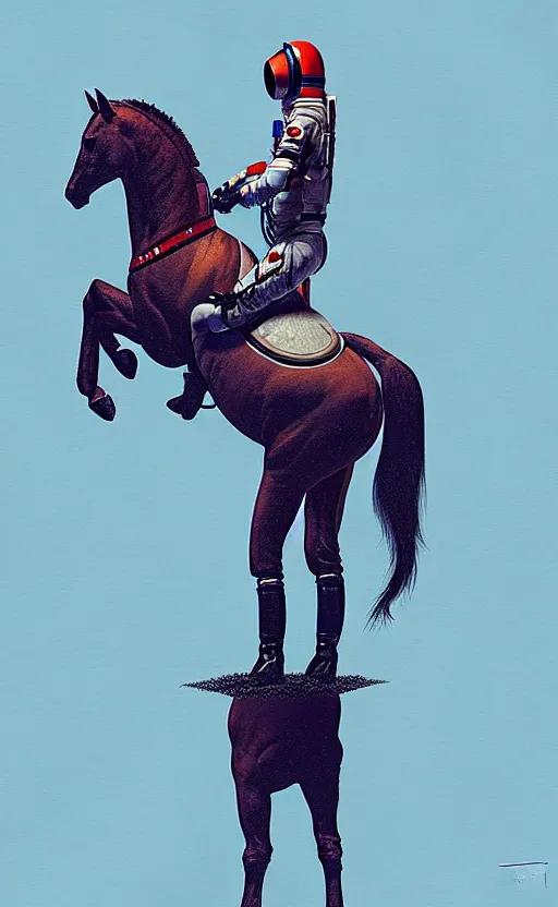 Image similar to a horse is standing on astronaut, concept art, rutkowski