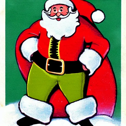 Image similar to Santa Claus in the style of Rat Fink