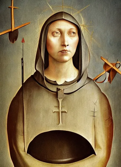 Prompt: joan of arc painted by hieronymus bosch, detailed digital art, trending on Artstation