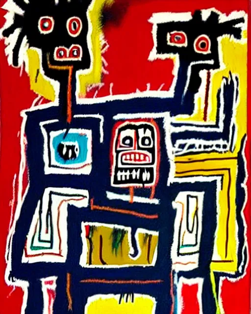 Image similar to a extremely ultra highly detailed majestic hi - res painting by jean - michel basquiat