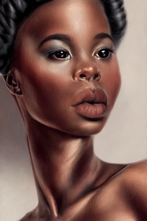 Image similar to hyperrealistic photography of a highly detailed and symmetrical gorgeous black female ballerina in the style of vargas and wlop, highly detailed, face symmetry, masterpiece, award - winning, sharp focus, intricate concept art, ambient lighting, 8 k, artstation