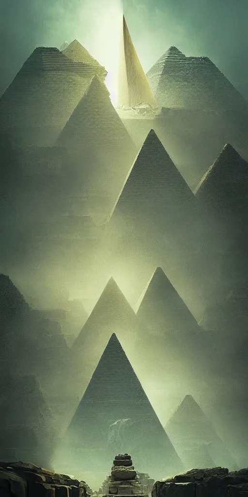 Prompt: derek surreal rutkowski pyramids perfect lucid dream perfect zabrocki k egyptian ancient gods artgerm symmetry!! greg egypt 4 composition green lush a very lighting in detailed dreamlike