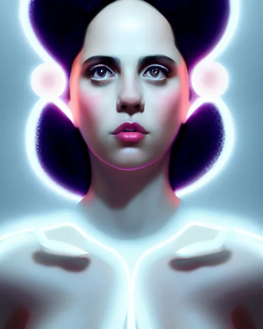 Image similar to symmetry portrait of poly styrene, glam, feminine, glowing lights intricate, elegant, highly detailed, digital painting, artstation, concept art, smooth, sharp focus, illustration, art by artgerm and greg rutkowski and fra angelico and unreal engine 5