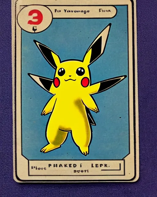 Image similar to a pokemon card from the 1 9 4 0 s