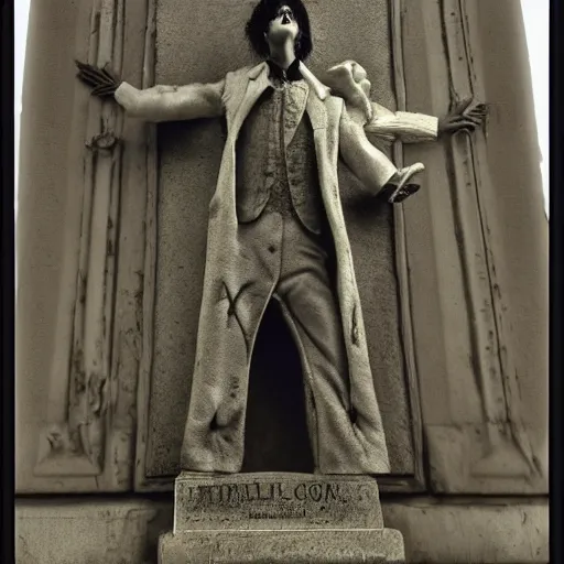 Image similar to A tombstone in a cemetery at night, thriller video, michael jackson, by Dan Scott and Laurie Lipton and Roger Ballen and Willie Ito and Gustav Doré and John Carpenter, Trending on artstation.