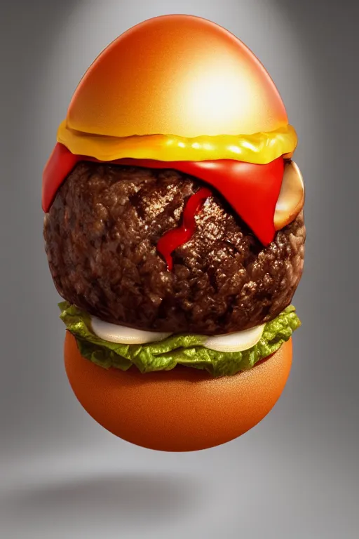 Prompt: a hamburger as a faberge egg, anatomy, bathed in light, highly detailed, photorealistic, artstation, smooth, sharp focus, illustration, unreal engine 5, 8 k, art by artgerm and greg rutkowski and edgar maxence