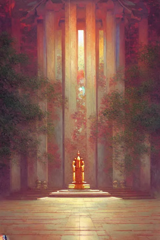 Prompt: temple, buddhism, impressionnisme, painting by greg rutkowski, artgerm, claude monet