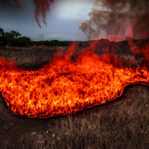 Prompt: a photo of fiery hell in the style of a National Geographic nature photo