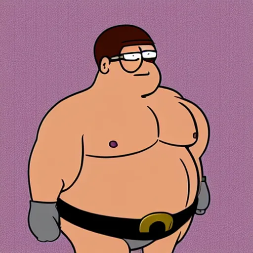 Prompt: big buff 6 pack Peter griffin