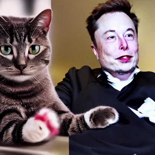 Prompt: elon musk in a cat maid outfit