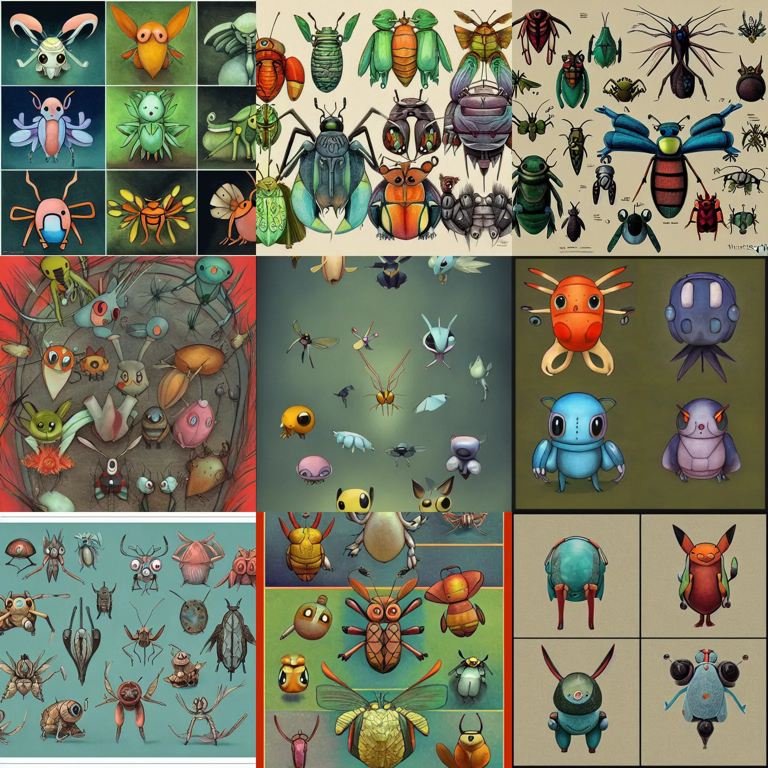 Prompt: bug type pokemon in the style of shaun tan, style of tiffany bozic