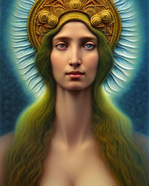 Image similar to portrait of the goddess of nature, unusual beauty, emotionally evoking symbolic metaphors, head in focus, fantasy, ornamental, intricate, elegant, sensual, highly detailed digital painting, artstation, concept art, painterly, golden ratio, sharp focus, illustration, art by John William Godward and Zdzisław Beksiński,