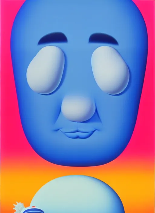 Image similar to puffy person by shusei nagaoka, kaws, david rudnick, airbrush on canvas, pastell colours, cell shaded, 8 k