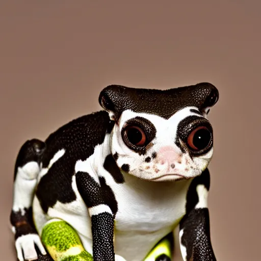 Image similar to a portrait photo of dog frog rabbit gecko, award winning photography, 5 0 mm