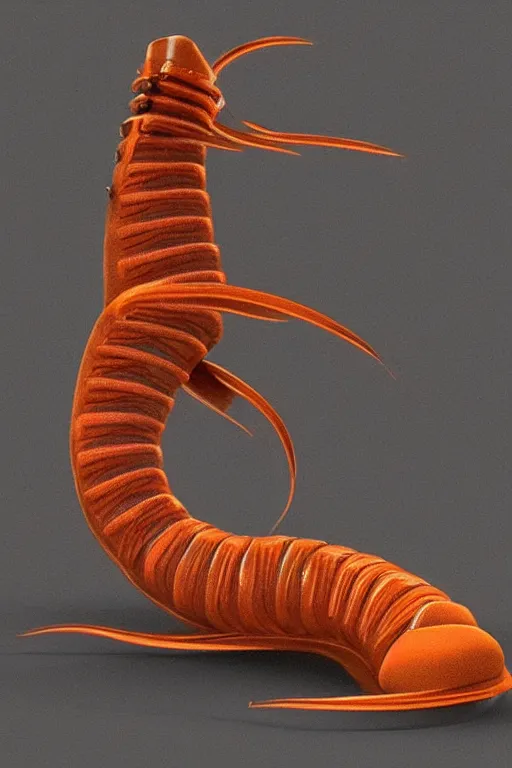 Image similar to a shoe designed after a centipede , concept art, trending on artstation 3D.